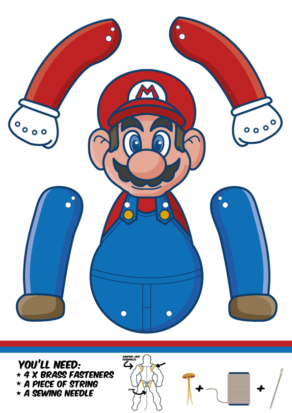 Super Mario Bros Paper Puppets M Gulin Papercrafts Prints And More
