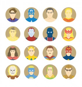 Golden Age Superheroes Ikoner - M. Gulin - Papercrafts Prints and More