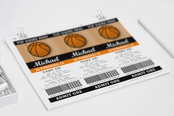 basketball ticket invitation